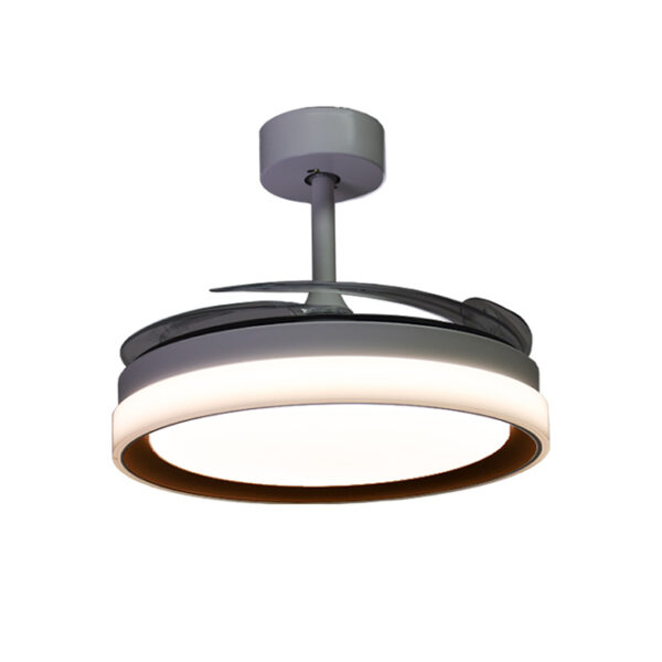 Ventoinha tecto KIGALI MINI branca/castanho 4palas retráteis 48WLED 3000|4000|6000K Alt35xD91/40cm - Image 3