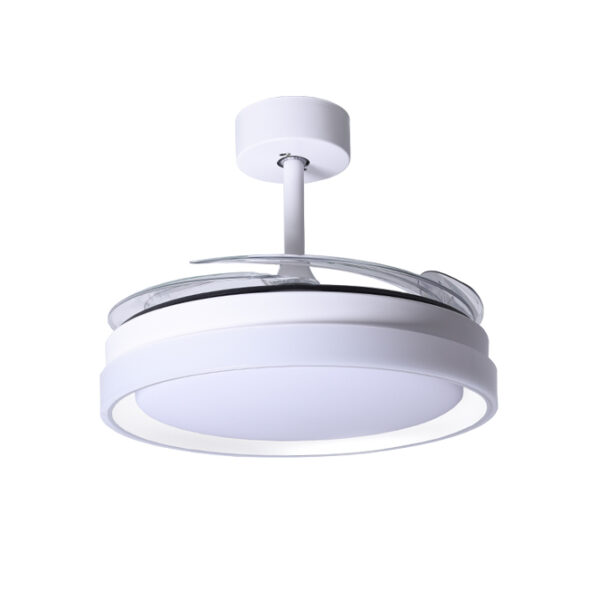 Ventoinha tecto KIGALI MINI branca/branca 4palas retráteis 48W LED 3000|4000|6000K Alt.35xD.91/40cm - Image 2