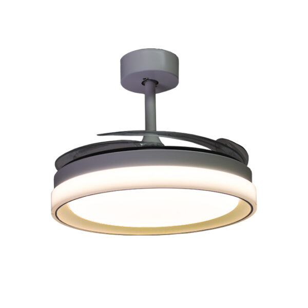 Ventoinha tecto KIGALI MINI branca/branca 4palas retráteis 48W LED 3000|4000|6000K Alt.35xD.91/40cm - Image 3