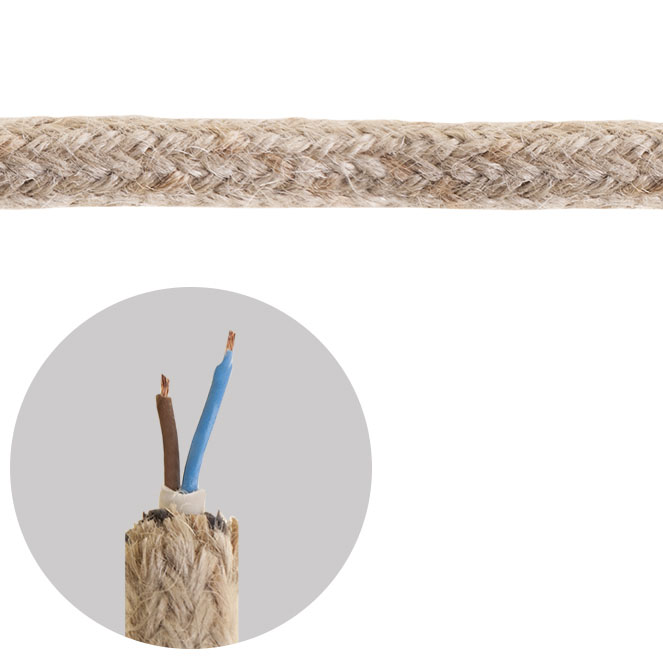 Cabo elétrico redondo revestido a tecido 2x0,75mm2 D.14mm, em juta TO415 - Image 3