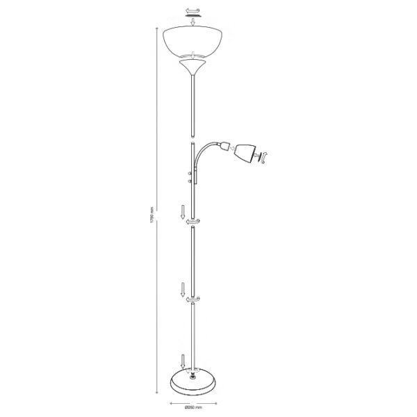 Candeeiro de pé AMALFI 1xE27 Alt.179xD.30cm branco - Image 3