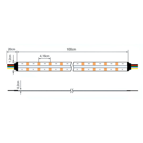 Fita LED COB 24Vdc 20W/m 840LED/m RGB+CCT (2700+6000K) IP20 650lm/W 1m (múltiplos de 5m) - Image 3