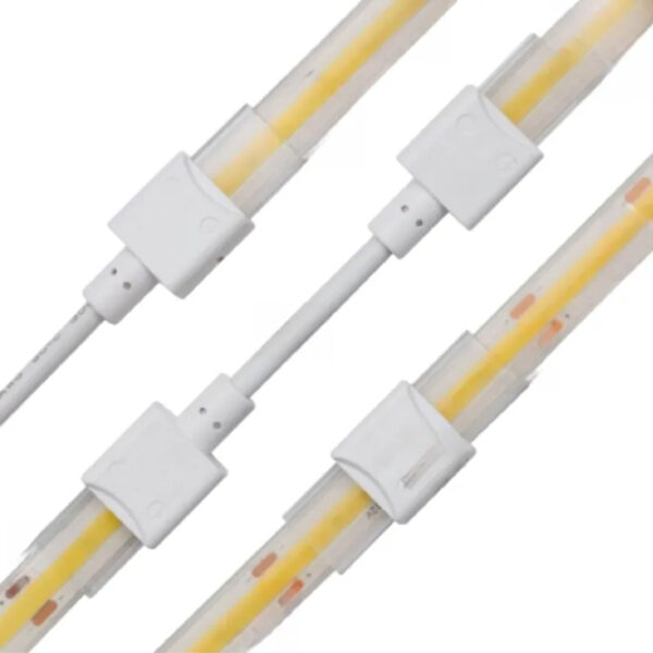 Conector duplo para Fita LED SMD/COB 1cor 8mm (2pinos) 24V IP68 branco - Image 2