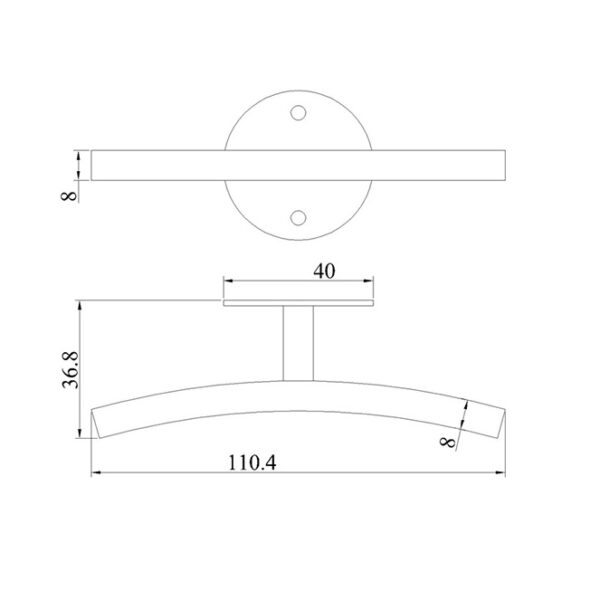 Guia para suspensão DESVIO C.11xL.4,5xAlt.3,5cm Cromado - Image 2