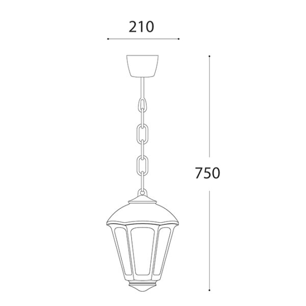 Suspensão GIAMPY 1xE27 IP55 C.21xL.21xAlt.75cm resina branca - Image 3
