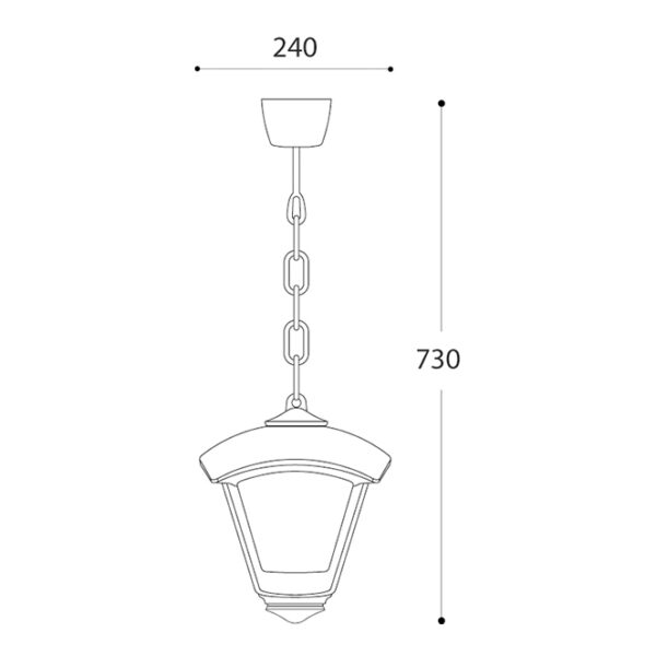 Suspensão DARIO 1xE27 IP55 C.24xL.24xAlt.73cm resina branca - Image 2