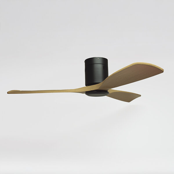 Ventoinha de tecto CÉFIRO OFF preto/faia, 3 palas Alt.18xD.130cm - Image 2