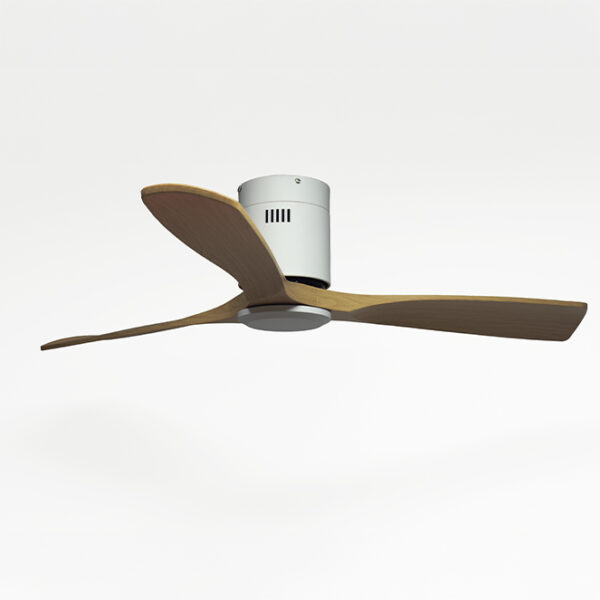 Ventoinha de tecto CÉFIRO OFF branco/faia, 3 palas Alt.18xD.130cm - Image 2