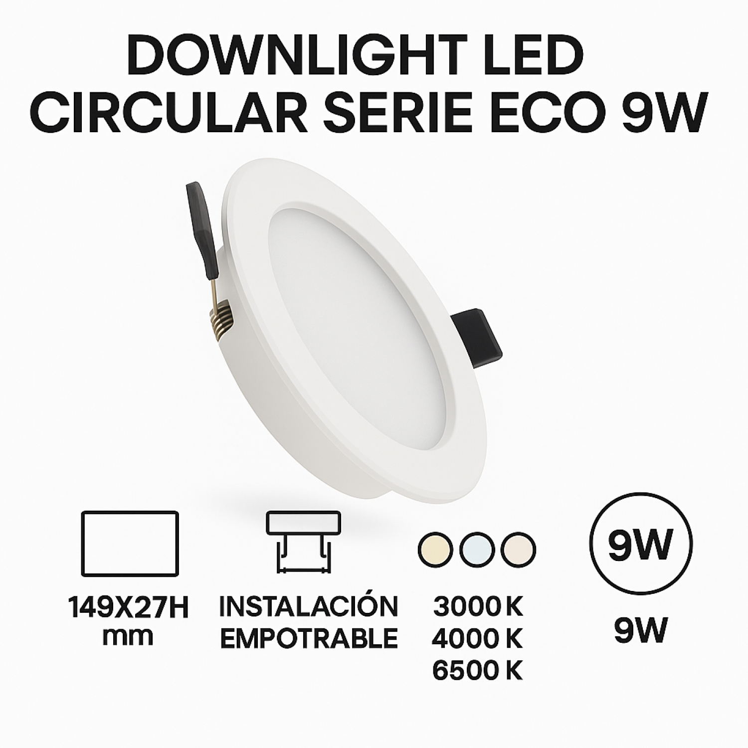 Downlight LED Redondo Serie Eco 9W 4000K - Image 3
