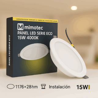 Downlight LED Redondo Serie Eco 15W 3000K