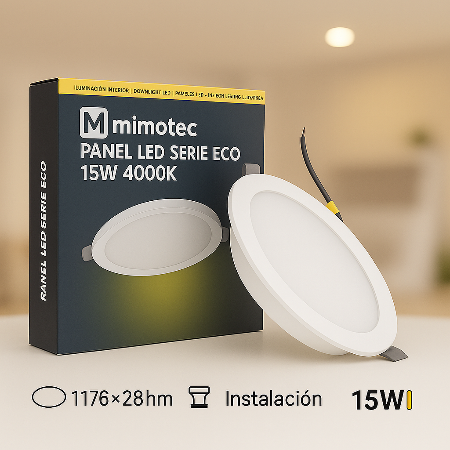 Downlight LED Redondo Serie Eco 15W 3000K