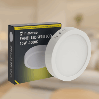 Painel LED Saliente Serie Eco Redondo 15W 3000K