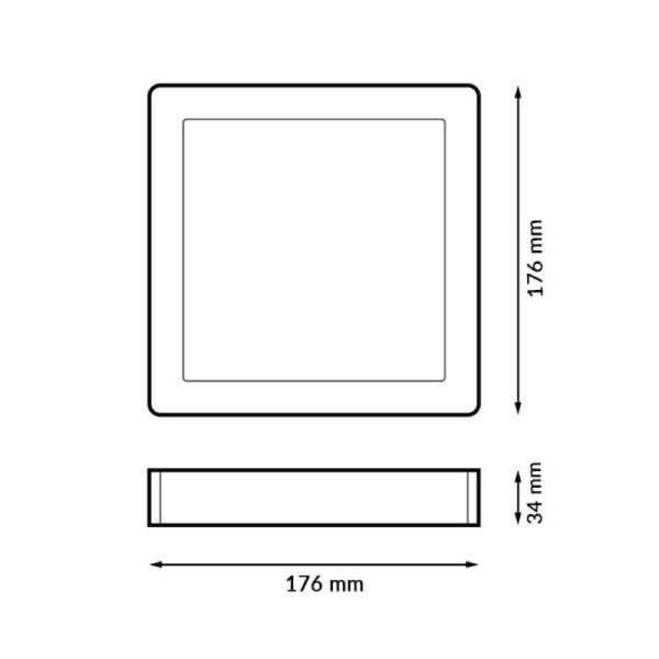 Painel LED Saliente Serie Eco Quadrado 15W  4000K - Image 2