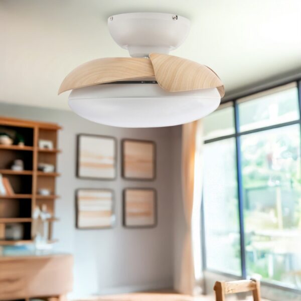 Ventoinha de Teto LED Wood Mushroom Ø72,5 cm  CCT - Image 3