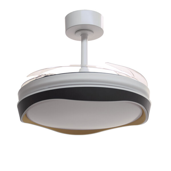 Ventoinha de tecto ALMATI preto/ouro, 4 palas retráteis, 72W LED 3000|4000|6000K, Alt.35xD.108/50cm - Image 2