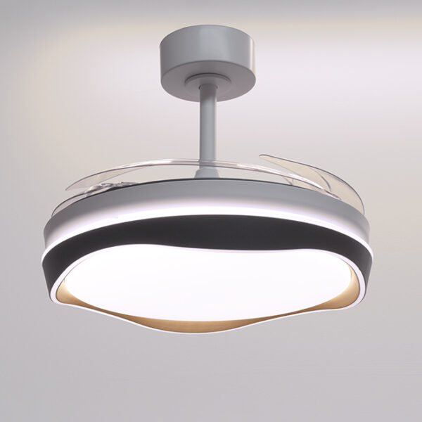 Ventoinha de tecto ALMATI preto/ouro, 4 palas retráteis, 72W LED 3000|4000|6000K, Alt.35xD.108/50cm - Image 3