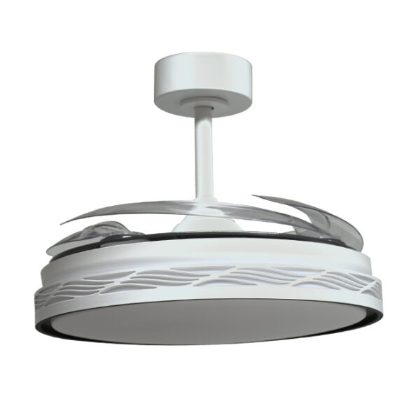Ventoinha de tecto RIGA branco/preto, 4 palas retráteis, 72W LED 3000|4000|6000K, Alt.35xD.108/50cm - Image 2