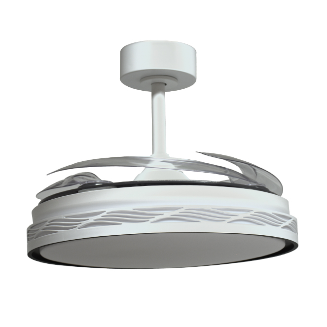 Ventoinha de tecto RIGA branco/preto, 4 palas retráteis, 72W LED 3000|4000|6000K, Alt.35xD.108/50cm - Image 2