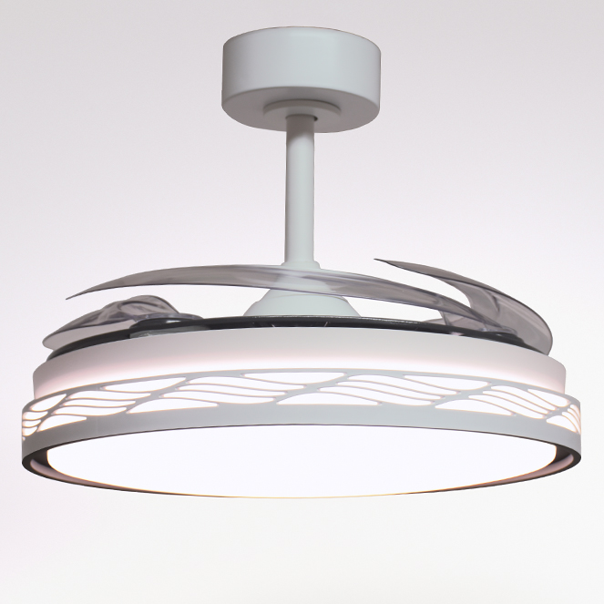 Ventoinha de tecto RIGA branco/preto, 4 palas retráteis, 72W LED 3000|4000|6000K, Alt.35xD.108/50cm - Image 3