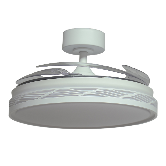 Ventoinha de tecto RIGA branco/branca, 4 palas retráteis, 72W LED 3000|4000|6000K, Alt.35xD.108/50cm - Image 2