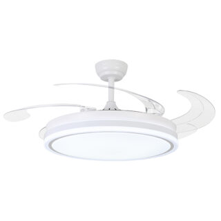 Ventoinha de tecto ASGARD XL branca, 4 palas retráteis, 80W LED 3000|4000|6000K Alt.35/45xD.132/60cm