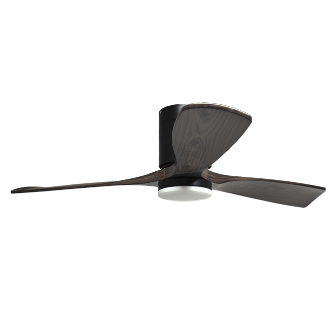 Ventoinha de tecto CÉFIRO ON preto/carvalho, 3 palas, 40W LED 3000|4000|6500K, Alt.18xD.130cm - Image 2