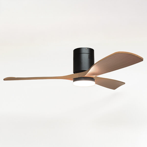 Ventoinha de tecto CÉFIRO ON preto/faia, 3 palas, 40W LED 3000|4000|6500K, Alt.18xD.130cm - Image 3