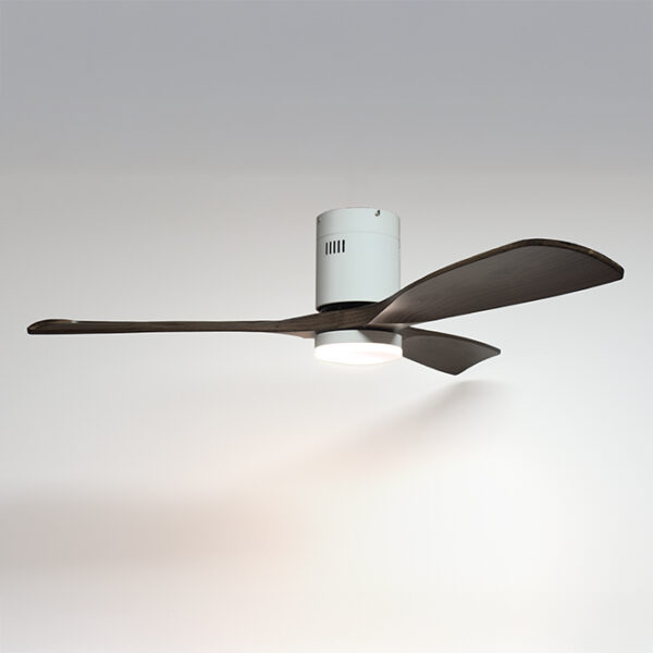 Ventoinha de tecto CÉFIRO ON branco/carvalho, 3 palas, 40W LED 3000|4000|6500K, Alt.18xD.130cm - Image 3