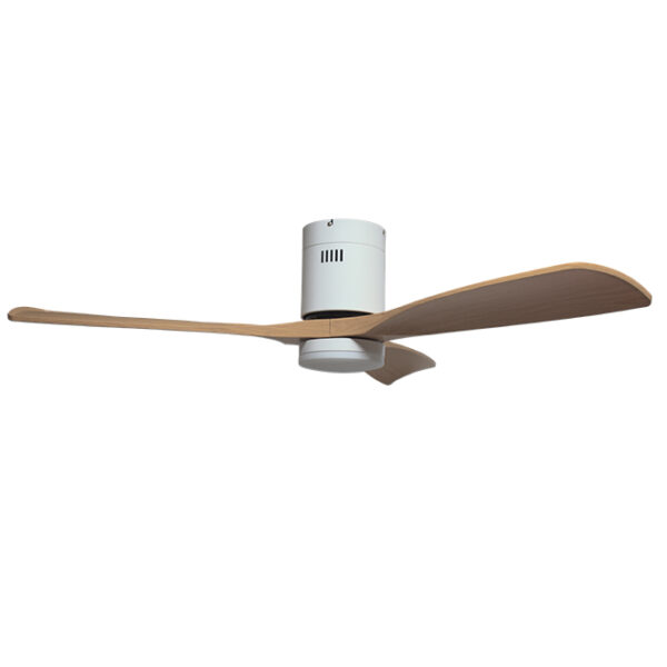 Ventoinha de tecto CÉFIRO ON branco/faia, 3 palas, 40W LED 3000|4000|6500K, Alt.18xD.130cm - Image 2