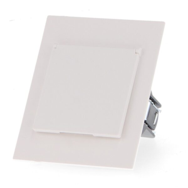 Tomada Schuko Com Tampa - CC  Branco