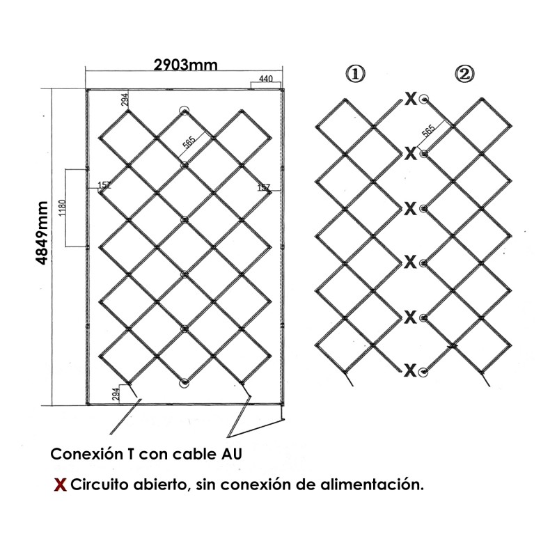 Painel LED Hexagonal Diamante 680W 6000K - Image 2
