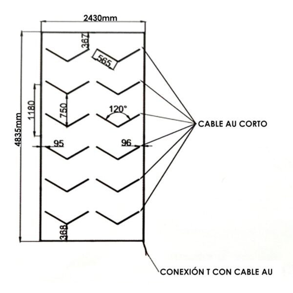 Painel LED Hexagonal Ângulo Duplo 380W 6000K - Image 2