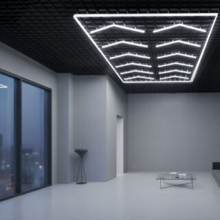 Painel LED Hexagonal Ângulo Duplo 380W 6000K