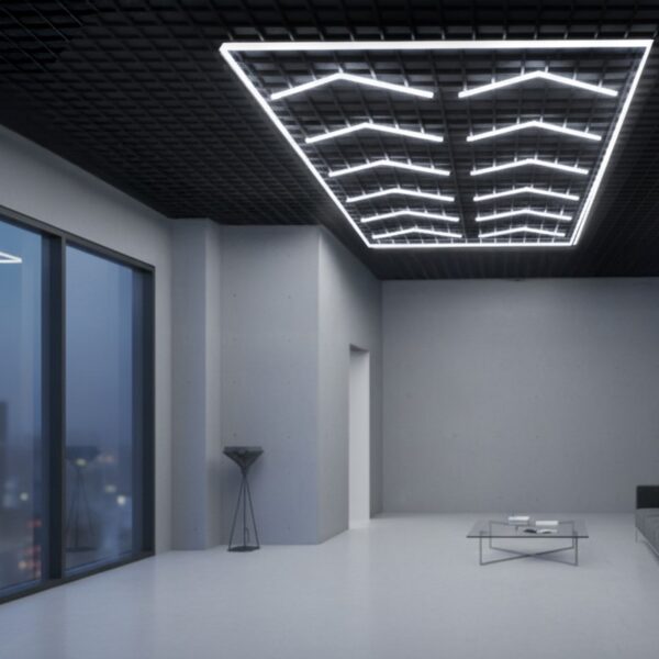 Painel LED Hexagonal Ângulo Duplo 380W 6000K