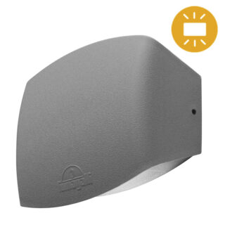 Aplique ABRAM 1xR7s (78mm) 3,5W botão CCT (3cores) IP55 C.15,5xL.6xAlt.12cm resina cinza