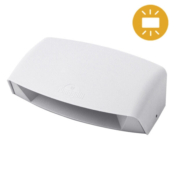 Aplique ABRAM 1xR7s (118mm) 7,5W botão CCT (3cores) IP55 C.19,5xL.6xAlt.12cm resina branca