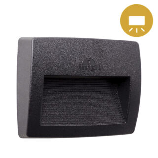 Aplique LORENZA 1xR7s (118mm) 7,5W botão CCT (3cores) IP55 C.19xL.4,5xAlt.15cm resina preta