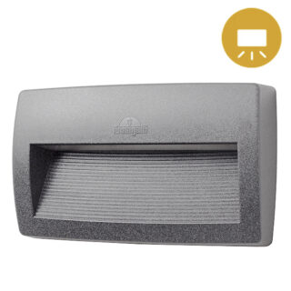 Aplique LORENZA 1xR7s (189mm) 10,5W botão CCT (3cores) IP55 C.26xL.4,5xAlt.15cm resina cinza