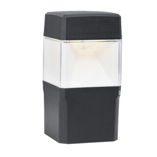 Pilar ELISA 1xGX53 10W botão CCT (3cores) IP55 C.12,6xL.12,6xAlt.25cm resina preta