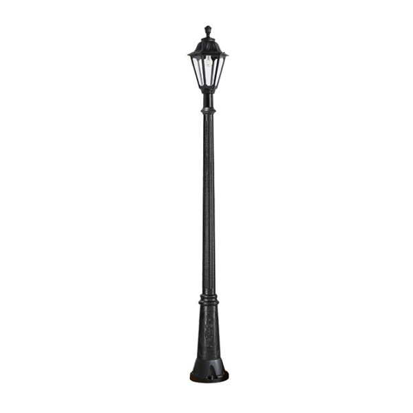 Pilar RUT 1xE27 11W botão CCT (3cores) IP55 Alt.213xD.26cm resina preta