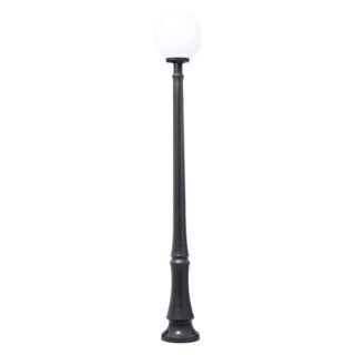 Pilar GLOBE 1xE27 11W botão CCT (3cores) IP55 Alt.203xD.30cm resina preta