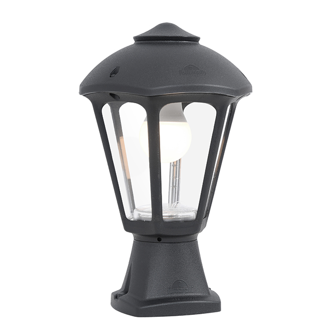 Pilar GIAMPY 1xE27 IP55 C.21xL.21xAlt.33cm resina preta