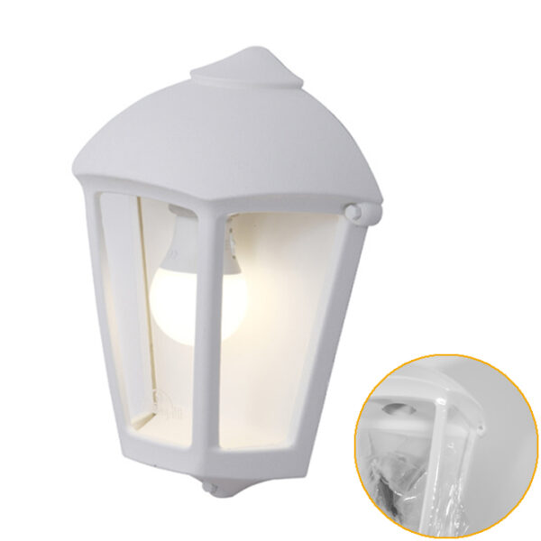 Aplique FABIO 1xE27 IP55 C.21xL.11,5xAlt.29cm resina branco