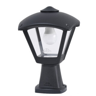 Pilar DARIO 1xE27 IP55 C.24xL.24xAlt.35cm resina preta