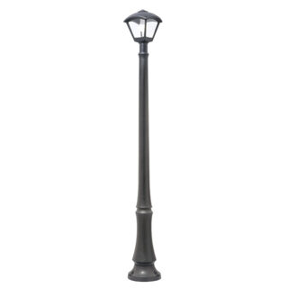 Pilar DARIO 1xE27 8,5W botão CCT (3cores) IP55 C.24xL.24xAlt.195cm resina preta