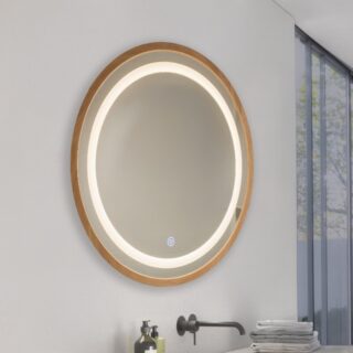 Espelho LED para casa de Banho 15W Wood Round CCT