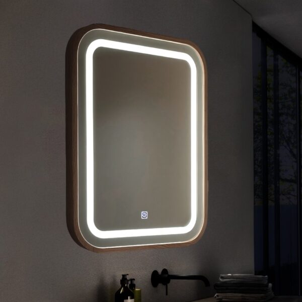 Espelho LED para casa de Banho 15W Wood Square CCT - Image 2