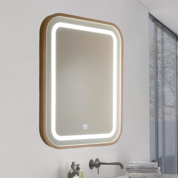 Espelho LED para casa de Banho 15W Wood Square CCT