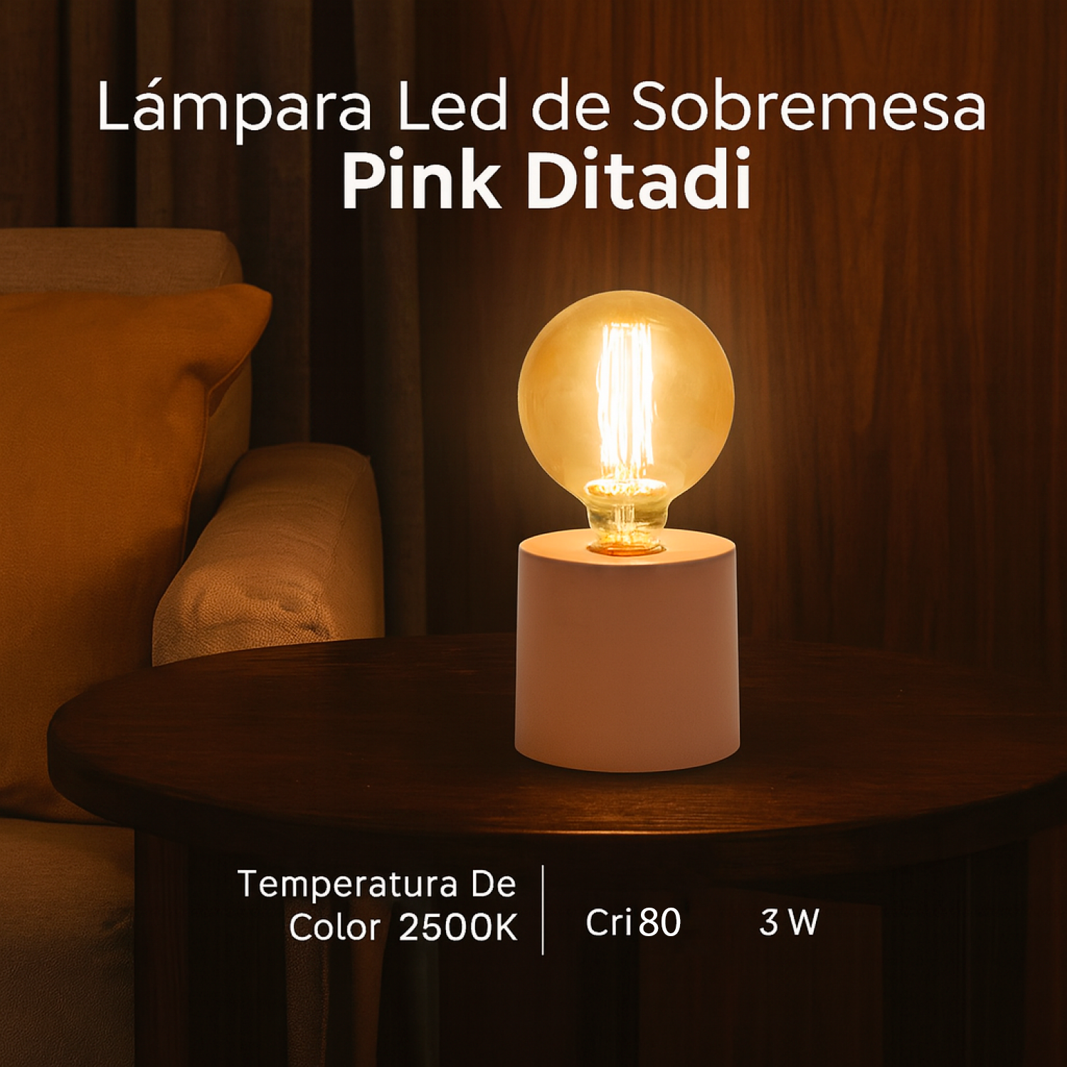Candeeiro de mesa led Pink Ditadi 2500K - Image 4