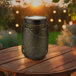 Candeeiro de mesa led Solar Black Casablanca 2500K